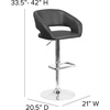 image:imageFlash Furniture Erik Contemporary Adjustable Height Barstool with Footrest and Rounded MidBack Upholstered Bar or Counter Height Stool WhiteChromeBlack VinylChrome Frame