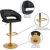 image:imageFlash Furniture Erik Contemporary Adjustable Height Barstool with Footrest and Rounded MidBack Upholstered Bar or Counter Height Stool WhiteChromeBlackGold Frame