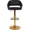 image:imageFlash Furniture Erik Contemporary Adjustable Height Barstool with Footrest and Rounded MidBack Upholstered Bar or Counter Height Stool WhiteChromeBlack VinylGold Frame
