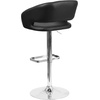 image:imageFlash Furniture Erik Contemporary Adjustable Height Barstool with Footrest and Rounded MidBack Upholstered Bar or Counter Height Stool WhiteChromeBlack VinylChrome Frame