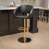 image:imageFlash Furniture Erik Contemporary Adjustable Height Barstool with Footrest and Rounded MidBack Upholstered Bar or Counter Height Stool WhiteChromeBlackGold Frame