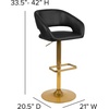 image:imageFlash Furniture Erik Contemporary Adjustable Height Barstool with Footrest and Rounded MidBack Upholstered Bar or Counter Height Stool WhiteChromeBlackGold Frame