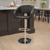 image:imageFlash Furniture Erik Contemporary Adjustable Height Barstool with Footrest and Rounded MidBack Upholstered Bar or Counter Height Stool WhiteChromeBlack VinylChrome Frame