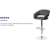 image:imageFlash Furniture Erik Contemporary Adjustable Height Barstool with Footrest and Rounded MidBack Upholstered Bar or Counter Height Stool WhiteChromeBlack VinylChrome Frame
