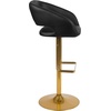image:imageFlash Furniture Erik Contemporary Adjustable Height Barstool with Footrest and Rounded MidBack Upholstered Bar or Counter Height Stool WhiteChromeBlackGold Frame