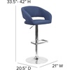 image:imageFlash Furniture Erik Contemporary Adjustable Height Barstool with Footrest and Rounded MidBack Upholstered Bar or Counter Height Stool WhiteChromeBlue FabricChrome Frame
