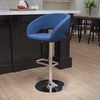 image:imageFlash Furniture Erik Contemporary Adjustable Height Barstool with Footrest and Rounded MidBack Upholstered Bar or Counter Height Stool WhiteChromeBlue FabricChrome Frame