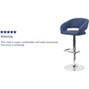 image:imageFlash Furniture Erik Contemporary Adjustable Height Barstool with Footrest and Rounded MidBack Upholstered Bar or Counter Height Stool WhiteChromeBlue FabricChrome Frame