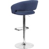 image:imageFlash Furniture Erik Contemporary Adjustable Height Barstool with Footrest and Rounded MidBack Upholstered Bar or Counter Height Stool WhiteChromeBlue FabricChrome Frame