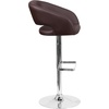 image:imageFlash Furniture Erik Contemporary Adjustable Height Barstool with Footrest and Rounded MidBack Upholstered Bar or Counter Height Stool WhiteChromeBrown VinylChrome Frame