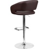 image:imageFlash Furniture Erik Contemporary Adjustable Height Barstool with Footrest and Rounded MidBack Upholstered Bar or Counter Height Stool WhiteChromeBrown VinylChrome Frame