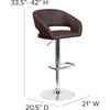 image:imageFlash Furniture Erik Contemporary Adjustable Height Barstool with Footrest and Rounded MidBack Upholstered Bar or Counter Height Stool WhiteChromeBrown VinylChrome Frame