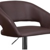 image:imageFlash Furniture Erik Contemporary Adjustable Height Barstool with Footrest and Rounded MidBack Upholstered Bar or Counter Height Stool WhiteChromeBrown VinylChrome Frame