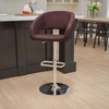 image:imageFlash Furniture Erik Contemporary Adjustable Height Barstool with Footrest and Rounded MidBack Upholstered Bar or Counter Height Stool WhiteChromeBrown VinylChrome Frame