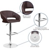 image:imageFlash Furniture Erik Contemporary Adjustable Height Barstool with Footrest and Rounded MidBack Upholstered Bar or Counter Height Stool WhiteChromeBrown VinylChrome Frame