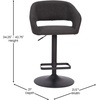 image:imageFlash Furniture Erik Contemporary Adjustable Height Barstool with Footrest and Rounded MidBack Upholstered Bar or Counter Height Stool WhiteChromeCharcoal FabricBlack Frame