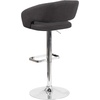 image:imageFlash Furniture Erik Contemporary Adjustable Height Barstool with Footrest and Rounded MidBack Upholstered Bar or Counter Height Stool WhiteChromeCharcoal FabricChrome Frame