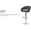 image:imageFlash Furniture Erik Contemporary Adjustable Height Barstool with Footrest and Rounded MidBack Upholstered Bar or Counter Height Stool WhiteChromeCharcoal FabricChrome Frame
