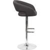 image:imageFlash Furniture Erik Contemporary Adjustable Height Barstool with Footrest and Rounded MidBack Upholstered Bar or Counter Height Stool WhiteChromeCharcoal FabricChrome Frame