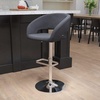 image:imageFlash Furniture Erik Contemporary Adjustable Height Barstool with Footrest and Rounded MidBack Upholstered Bar or Counter Height Stool WhiteChromeCharcoal FabricChrome Frame