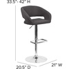 image:imageFlash Furniture Erik Contemporary Adjustable Height Barstool with Footrest and Rounded MidBack Upholstered Bar or Counter Height Stool WhiteChromeCharcoal FabricChrome Frame