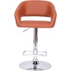 image:imageFlash Furniture Erik Contemporary Adjustable Height Barstool with Footrest and Rounded MidBack Upholstered Bar or Counter Height Stool WhiteChromeCognac VinylChrome Frame