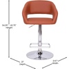 image:imageFlash Furniture Erik Contemporary Adjustable Height Barstool with Footrest and Rounded MidBack Upholstered Bar or Counter Height Stool WhiteChromeCognac VinylChrome Frame