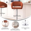 image:imageFlash Furniture Erik Contemporary Adjustable Height Barstool with Footrest and Rounded MidBack Upholstered Bar or Counter Height Stool WhiteChromeCognac VinylChrome Frame