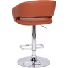 image:imageFlash Furniture Erik Contemporary Adjustable Height Barstool with Footrest and Rounded MidBack Upholstered Bar or Counter Height Stool WhiteChromeCognac VinylChrome Frame