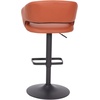 image:imageFlash Furniture Erik Contemporary Adjustable Height Barstool with Footrest and Rounded MidBack Upholstered Bar or Counter Height Stool WhiteChromeCognac VinylBlack Frame