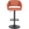 image:imageFlash Furniture Erik Contemporary Adjustable Height Barstool with Footrest and Rounded MidBack Upholstered Bar or Counter Height Stool WhiteChromeCognac VinylBlack Frame