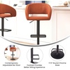 image:imageFlash Furniture Erik Contemporary Adjustable Height Barstool with Footrest and Rounded MidBack Upholstered Bar or Counter Height Stool WhiteChromeCognac VinylBlack Frame