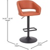 image:imageFlash Furniture Erik Contemporary Adjustable Height Barstool with Footrest and Rounded MidBack Upholstered Bar or Counter Height Stool WhiteChromeCognac VinylBlack Frame