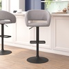 image:imageFlash Furniture Erik Contemporary Adjustable Height Barstool with Footrest and Rounded MidBack Upholstered Bar or Counter Height Stool WhiteChromeGray FabricBlack Frame