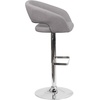 image:imageFlash Furniture Erik Contemporary Adjustable Height Barstool with Footrest and Rounded MidBack Upholstered Bar or Counter Height Stool WhiteChromeGray FabricChrome Frame