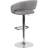 image:imageFlash Furniture Erik Contemporary Adjustable Height Barstool with Footrest and Rounded MidBack Upholstered Bar or Counter Height Stool WhiteChromeGray FabricChrome Frame