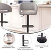 image:imageFlash Furniture Erik Contemporary Adjustable Height Barstool with Footrest and Rounded MidBack Upholstered Bar or Counter Height Stool WhiteChromeGray FabricBlack Frame
