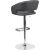 image:imageFlash Furniture Erik Contemporary Adjustable Height Barstool with Footrest and Rounded MidBack Upholstered Bar or Counter Height Stool WhiteChromeGray VinylChrome Frame