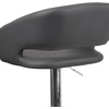 image:imageFlash Furniture Erik Contemporary Adjustable Height Barstool with Footrest and Rounded MidBack Upholstered Bar or Counter Height Stool WhiteChromeGray VinylChrome Frame