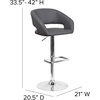 image:imageFlash Furniture Erik Contemporary Adjustable Height Barstool with Footrest and Rounded MidBack Upholstered Bar or Counter Height Stool WhiteChromeGray VinylChrome Frame