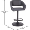 image:imageFlash Furniture Erik Contemporary Adjustable Height Barstool with Footrest and Rounded MidBack Upholstered Bar or Counter Height Stool WhiteChromeGray FabricBlack Frame