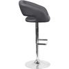 image:imageFlash Furniture Erik Contemporary Adjustable Height Barstool with Footrest and Rounded MidBack Upholstered Bar or Counter Height Stool WhiteChromeGray VinylChrome Frame