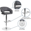 image:imageFlash Furniture Erik Contemporary Adjustable Height Barstool with Footrest and Rounded MidBack Upholstered Bar or Counter Height Stool WhiteChromeGray VinylChrome Frame