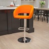image:imageFlash Furniture Erik Contemporary Adjustable Height Barstool with Footrest and Rounded MidBack Upholstered Bar or Counter Height Stool WhiteChromeOrange VinylChrome Frame