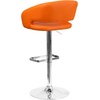 image:imageFlash Furniture Erik Contemporary Adjustable Height Barstool with Footrest and Rounded MidBack Upholstered Bar or Counter Height Stool WhiteChromeOrange VinylChrome Frame