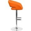 image:imageFlash Furniture Erik Contemporary Adjustable Height Barstool with Footrest and Rounded MidBack Upholstered Bar or Counter Height Stool WhiteChromeOrange VinylChrome Frame