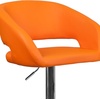 image:imageFlash Furniture Erik Contemporary Adjustable Height Barstool with Footrest and Rounded MidBack Upholstered Bar or Counter Height Stool WhiteChromeOrange VinylChrome Frame
