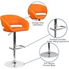 image:imageFlash Furniture Erik Contemporary Adjustable Height Barstool with Footrest and Rounded MidBack Upholstered Bar or Counter Height Stool WhiteChromeOrange VinylChrome Frame