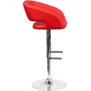 image:imageFlash Furniture Erik Contemporary Adjustable Height Barstool with Footrest and Rounded MidBack Upholstered Bar or Counter Height Stool WhiteChromeRed VinylChrome Frame
