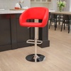 image:imageFlash Furniture Erik Contemporary Adjustable Height Barstool with Footrest and Rounded MidBack Upholstered Bar or Counter Height Stool WhiteChromeRed VinylChrome Frame